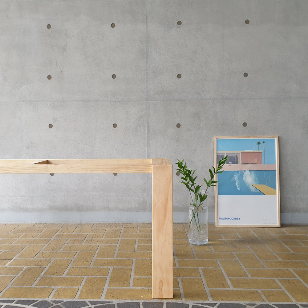 [뉴송 우드슬랩] 식탁 / A원목다리 개방형 (스타벅스 테이블) ALL-WOOD  원목다리프레임
