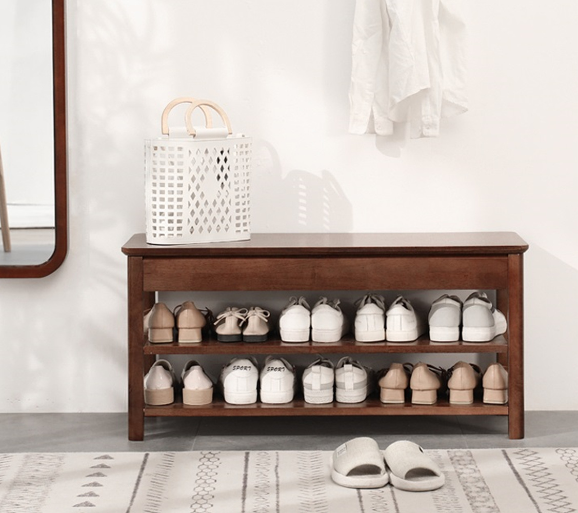 북유럽 현관 벤치 스툴 수납 원목 우드 의자