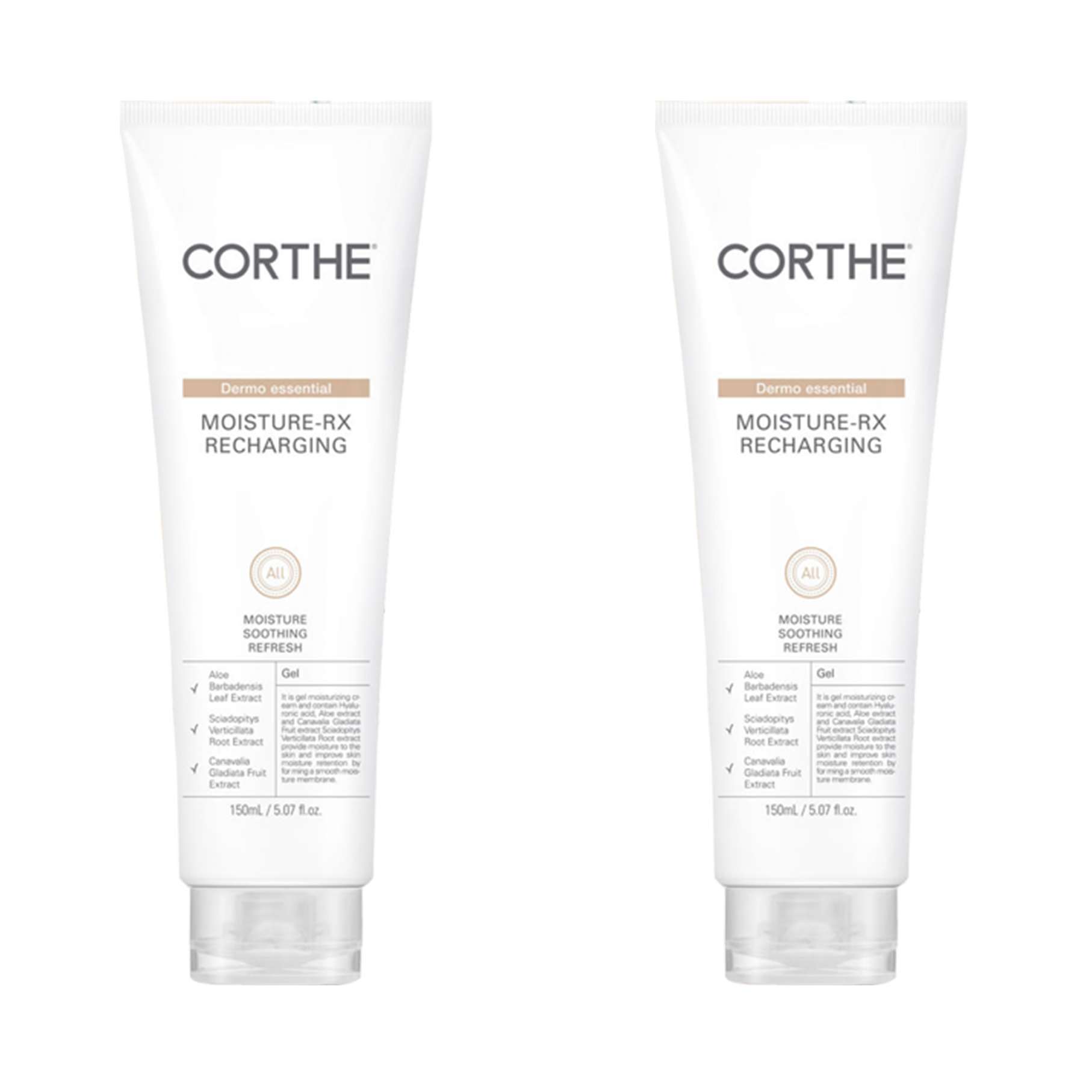 [2 Set] 코르테 더모 에센셜 모이스처 알엑스 리차징 수분크림 150ml