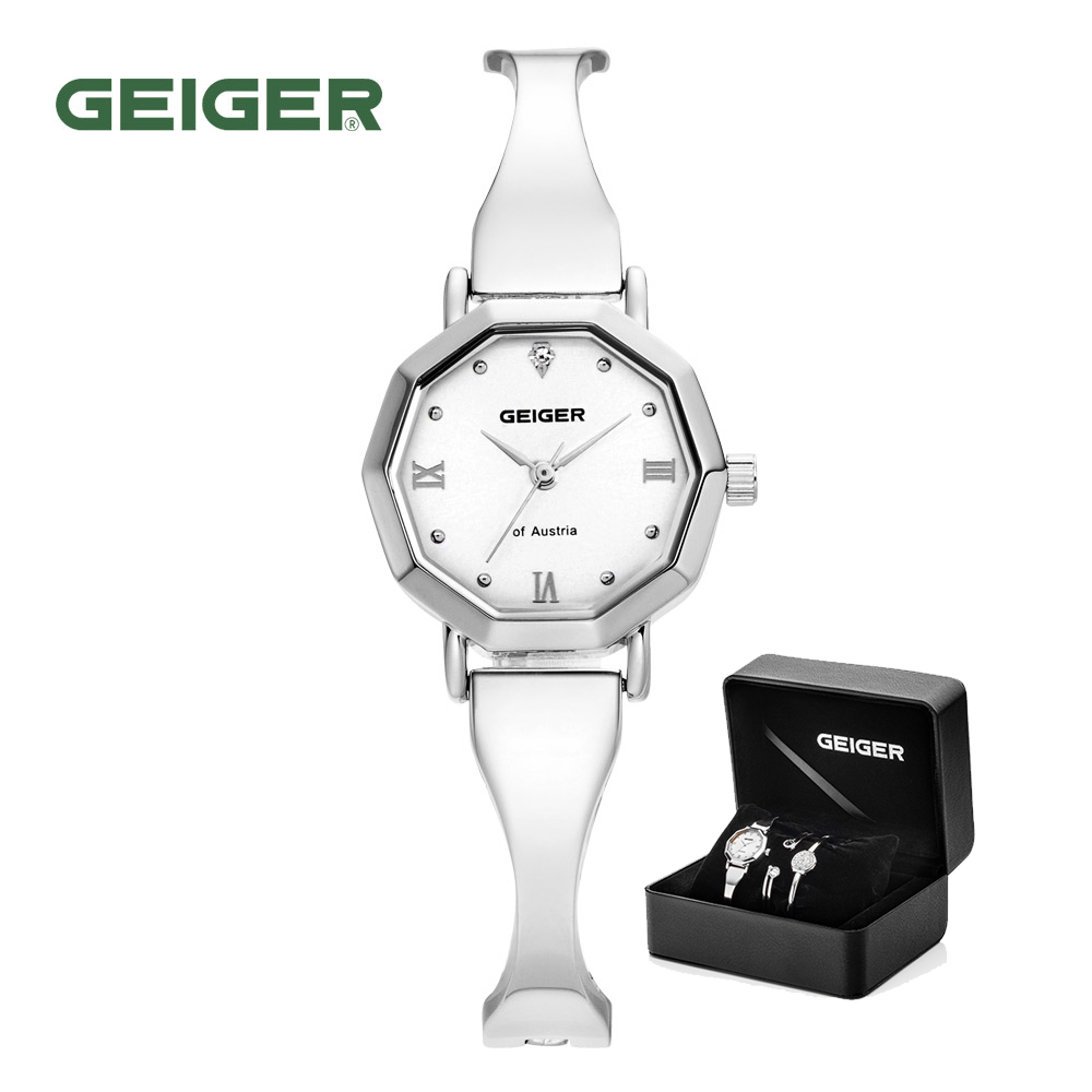 본사직영/정품 가이거 다이아몬드 여성 팔찌시계 GE1200WS +팔찌2종 - 메인 이미지
