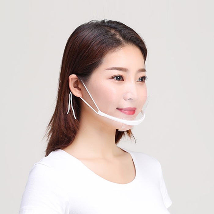 음식점 식당 마스크 [투명 위생 조리용 주방 플라스틱 입가리개 요리마스크] - 상품 이미지