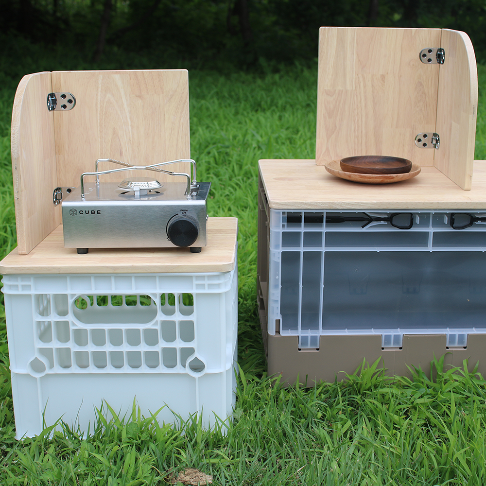 캠핑 버너바람막이 원목 그리들 구이바다 감성 차박 파우치 포함