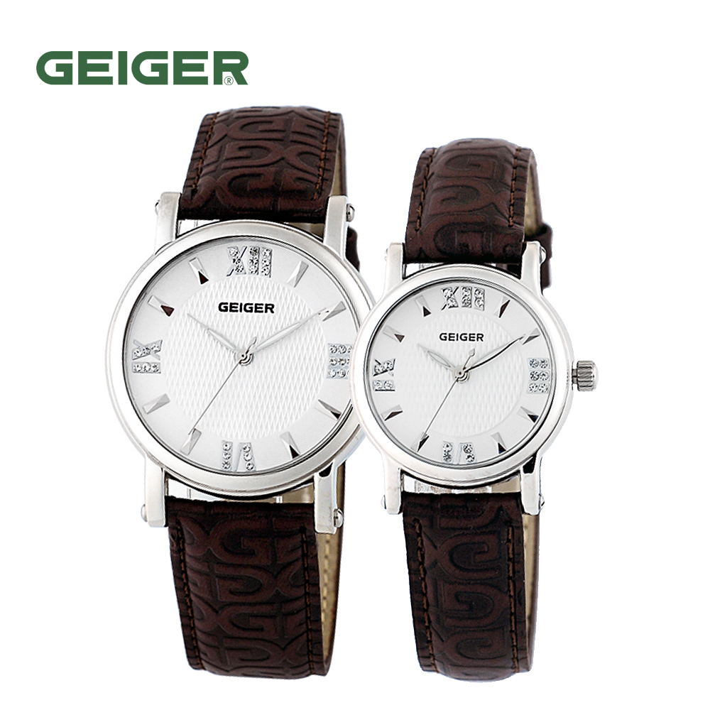 본사직영/정품 가이거 커플 가죽시계 GE6008-1WTBR - 메인 이미지