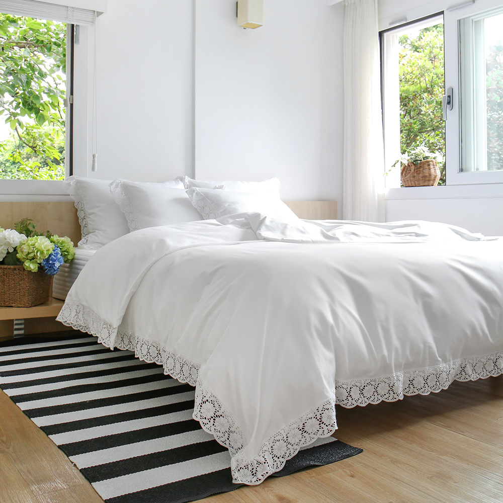 100수 800T 고밀도 프리미엄 호텔침구세트 플라워 토션레이스 신혼이불 SS Q K SK