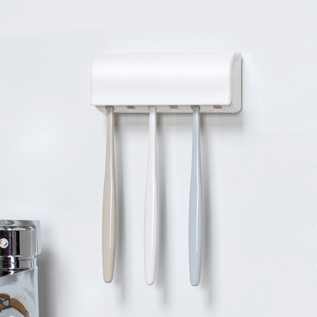 심플 칫솔걸이 화이트 6칸 접착식 홀더 거치대 칫솔꽂이