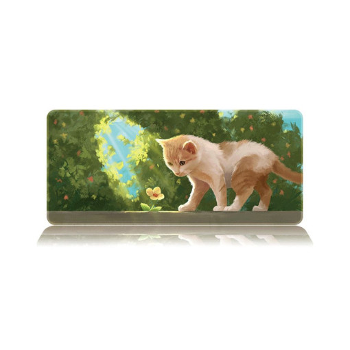 고양이 일러스트 마우스 장패드 80cm 감성 디자인 와이드 게이밍 키보드 패브릭 패드