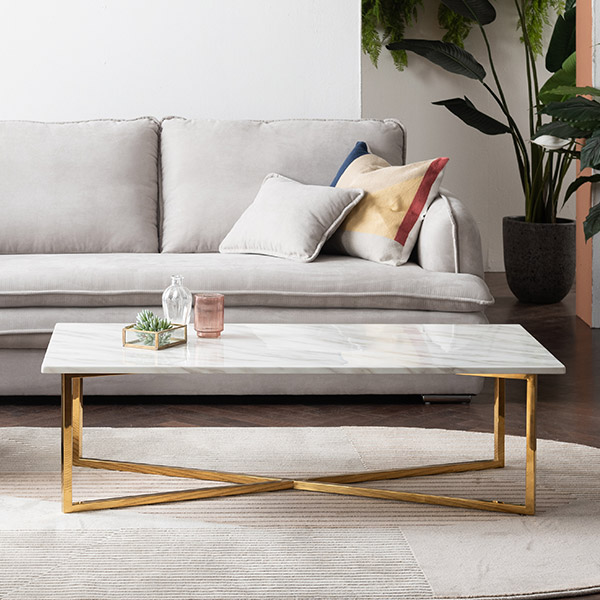 삼익가구 브론즈 마블 대리석 골드 소파테이블