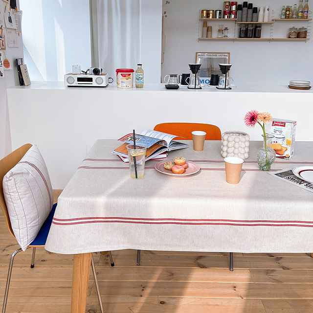 레드라인 방수 식탁보 테이블보 캠핑 홈카페 4인6인 백일 돌상 95X115cm