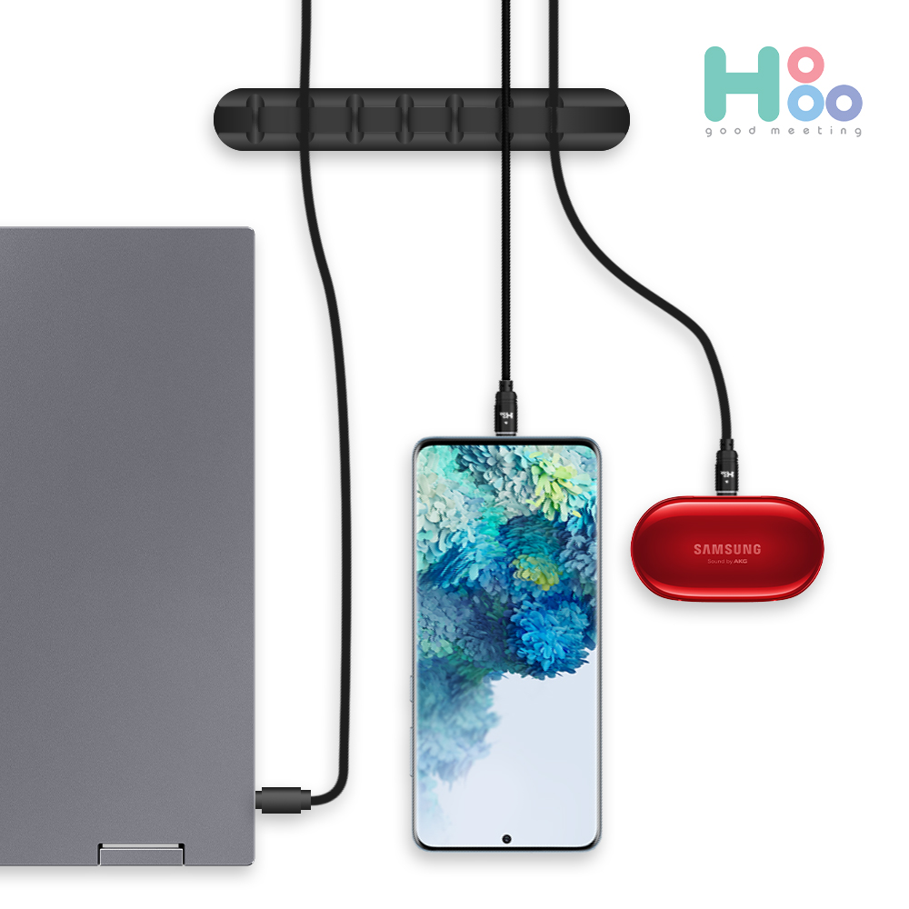 호후 전선정리 USB 케이블 고정 홀더 케이블타이 사무실 컴퓨터 책상 클립 선정리