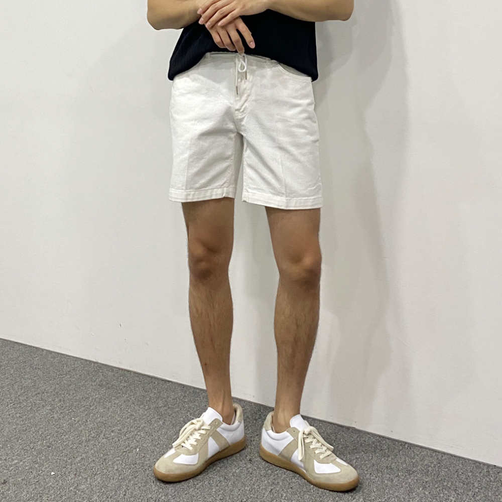 비침없는 흰색 반바지 여름 남자 흰 빽 백바지 크림색 - 상세 이미지 2