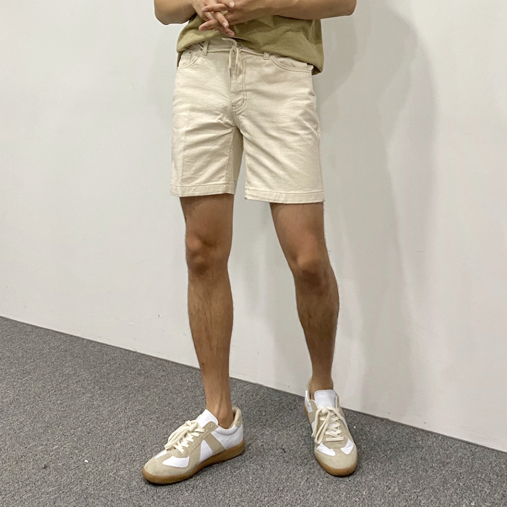 비침없는 흰색 반바지 여름 남자 흰 빽 백바지 크림색 - 상세 이미지 3