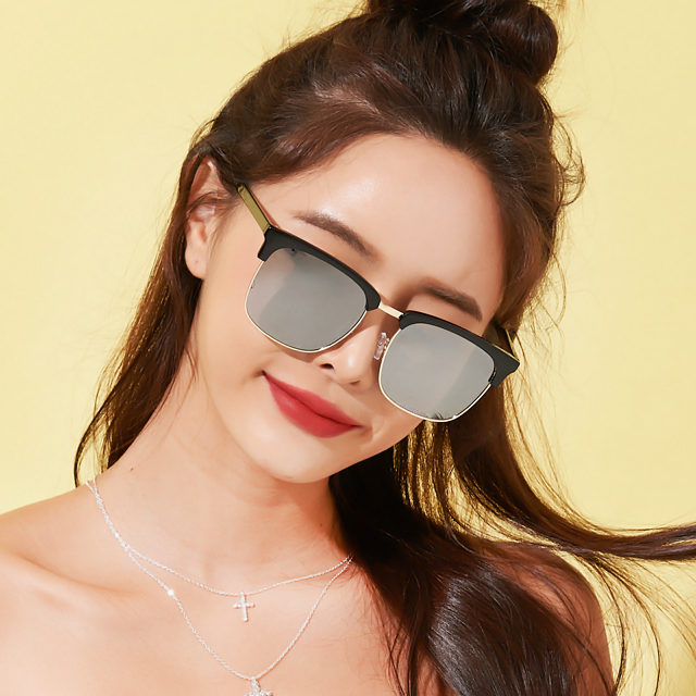 남자 여자 얼굴 큰 사람 빅오버 하금테 미러 선글라스 - 메인 이미지
