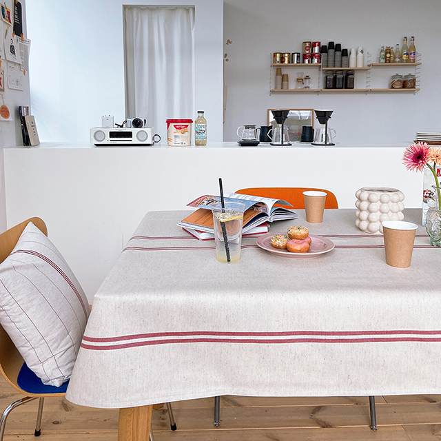 레드라인 방수 식탁보 테이블보 캠핑 홈카페 4인6인 백일 돌상 95X115cm