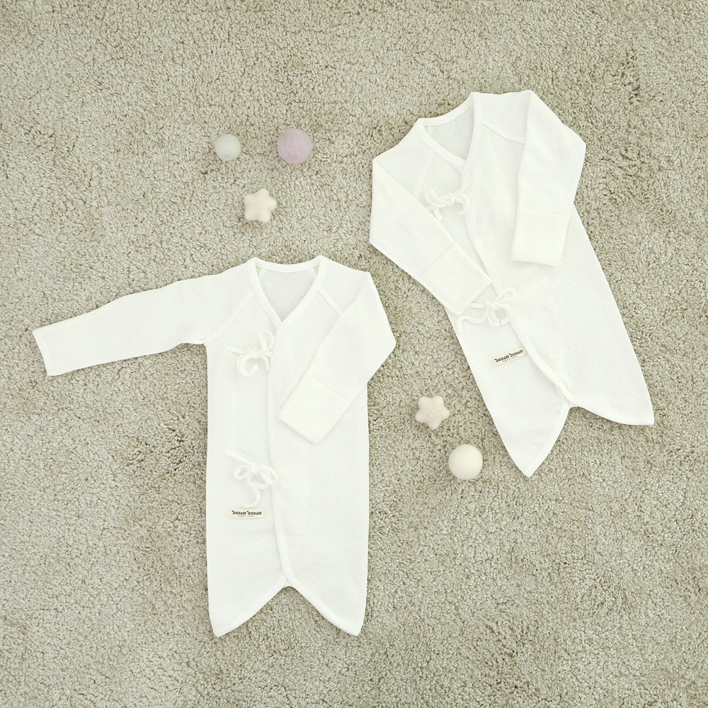 도담도담 오가닉 코튼 무형광 100% 신생아 출산 준비 9종 선물 종합 세트 (화이트)