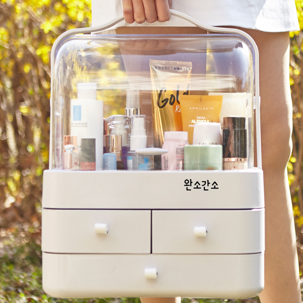 대형 화장품 정리함 아크릴 정리대 립스틱 보관함 화장대 수납함 - 상품 이미지