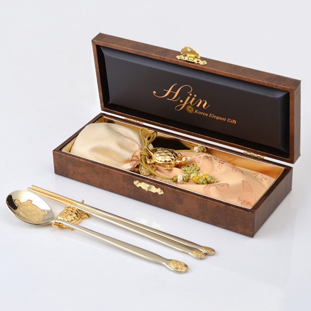 상감단청 금거북 티타늄금수저세트 1벌/ 명절선물 칠순 팔순 선물