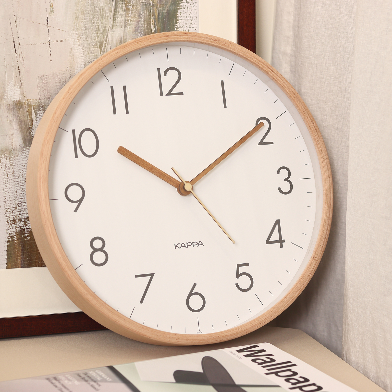 카파 무소음 원목 벽시계 비치우드 벽걸이시계 국내생산