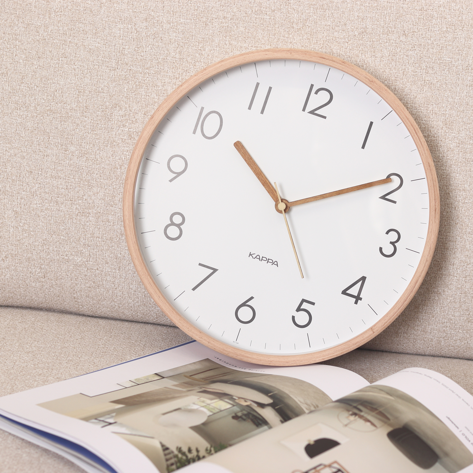 카파 무소음 원목 벽시계 비치우드 벽걸이시계 국내생산