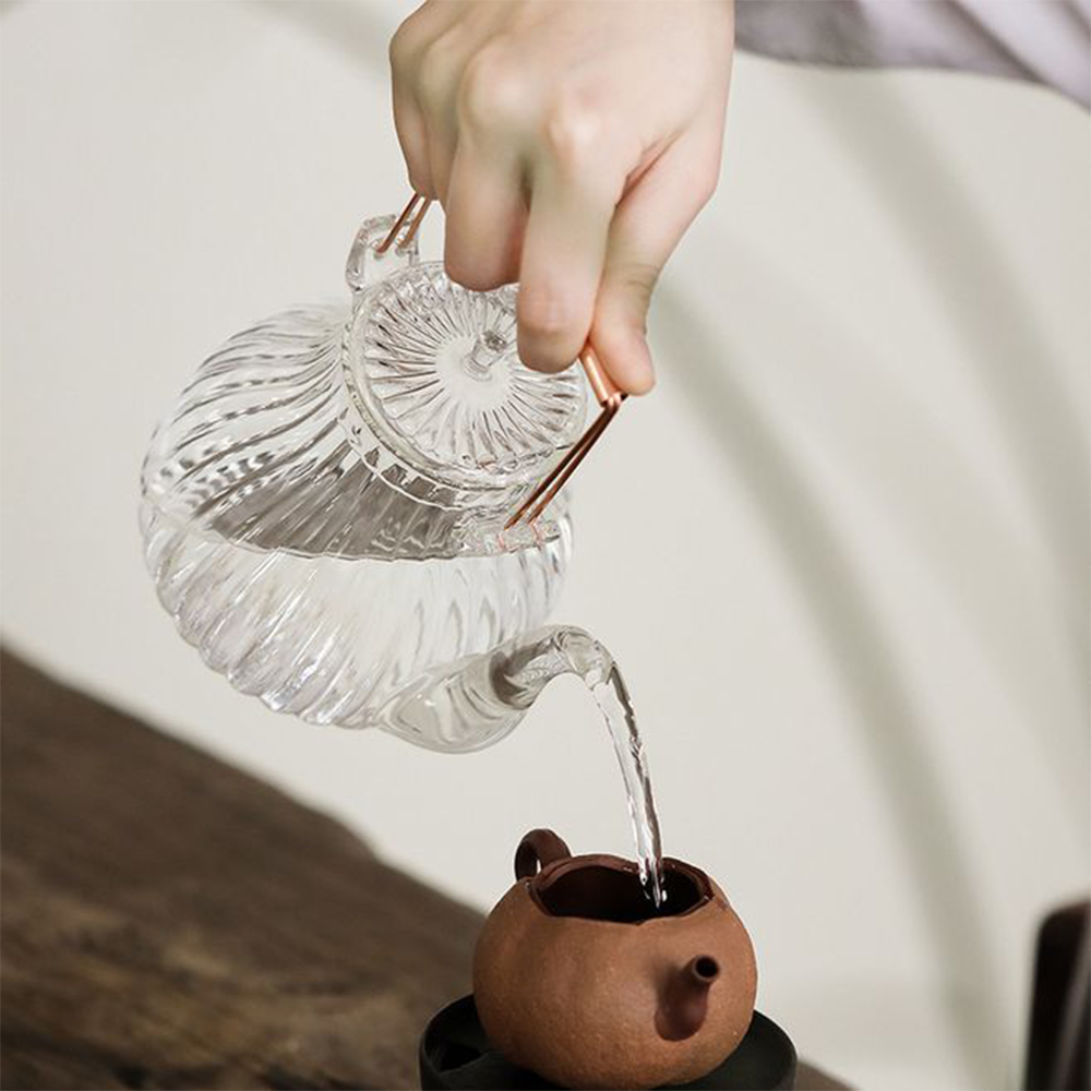 국화꽃 티팟 티메이커 내열유리 차우리기 찻주전자 티포트 차그루 - 상세 이미지 2