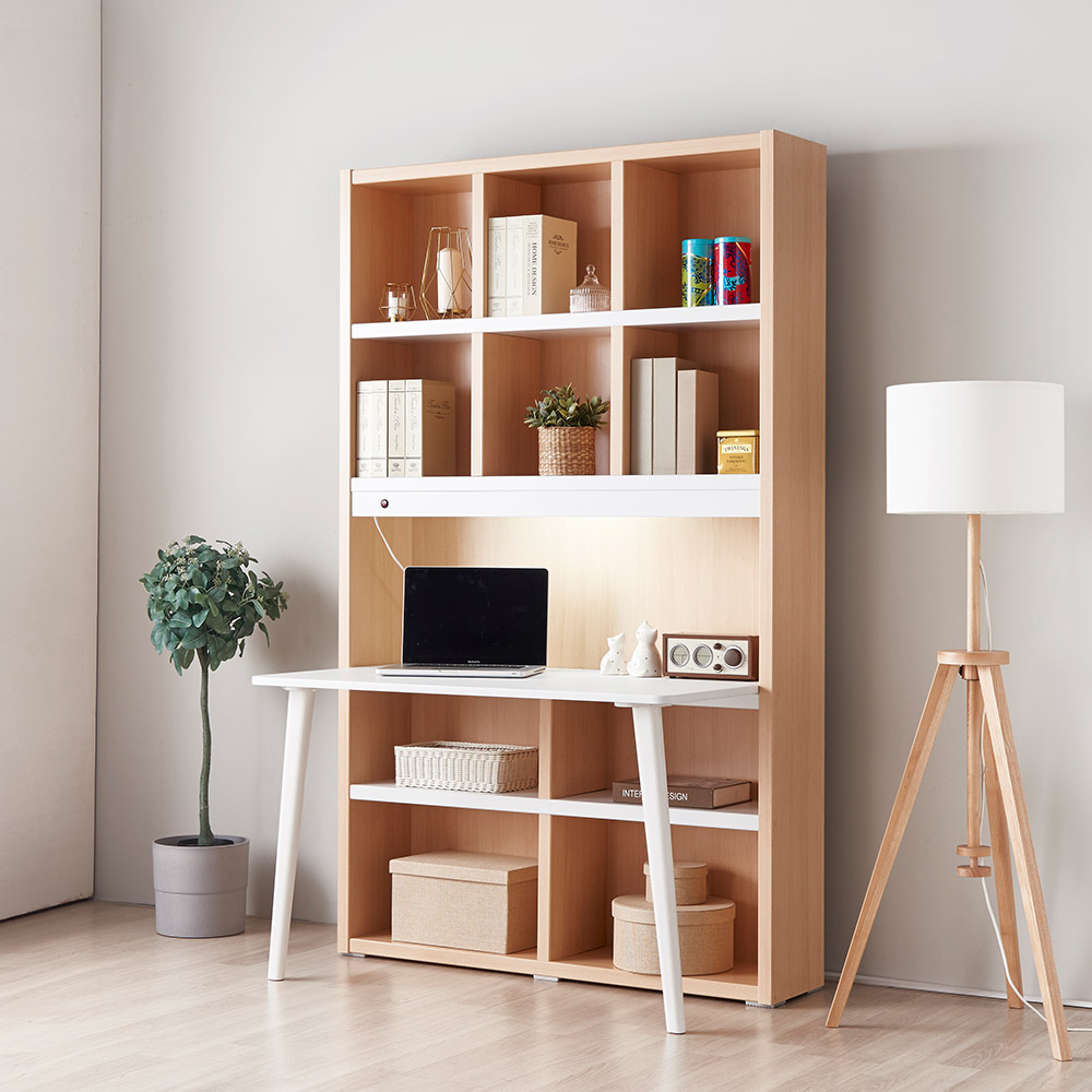 동서가구 프라임 1200 정면 책상 책장 세트 DF908134