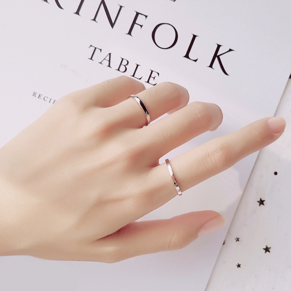 실버 925 데일리 남자 여자 레이어드 링 기본 우정 커플 반지 R031