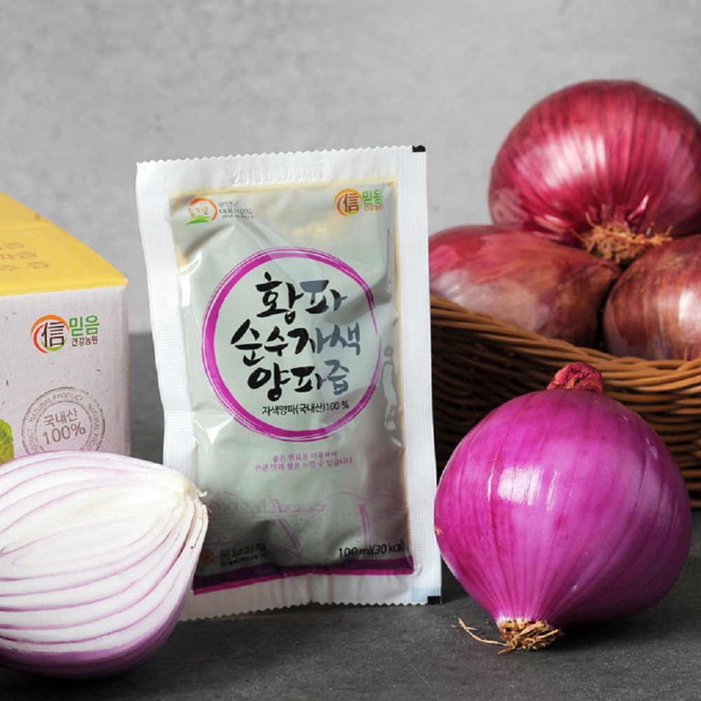 (25년 햇양파즙 예약 판매) 무안 빨간 자색양파즙 100ml 100팩 적양파즙 - 상품 이미지