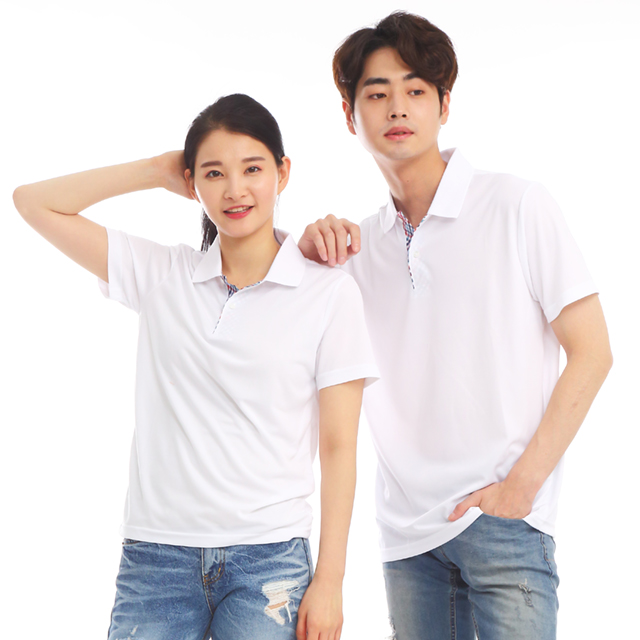 쿨론체크베이직 백색 반팔티셔츠 식당유니폼 주방위생복 홀서빙복 - 상세 이미지 3
