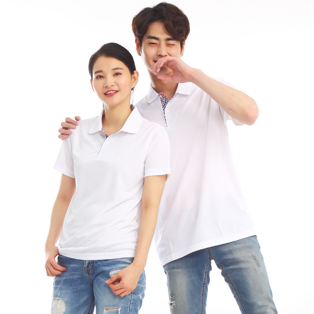 쿨론체크베이직 백색 반팔티셔츠 식당유니폼 주방위생복 홀서빙복 이미지 7