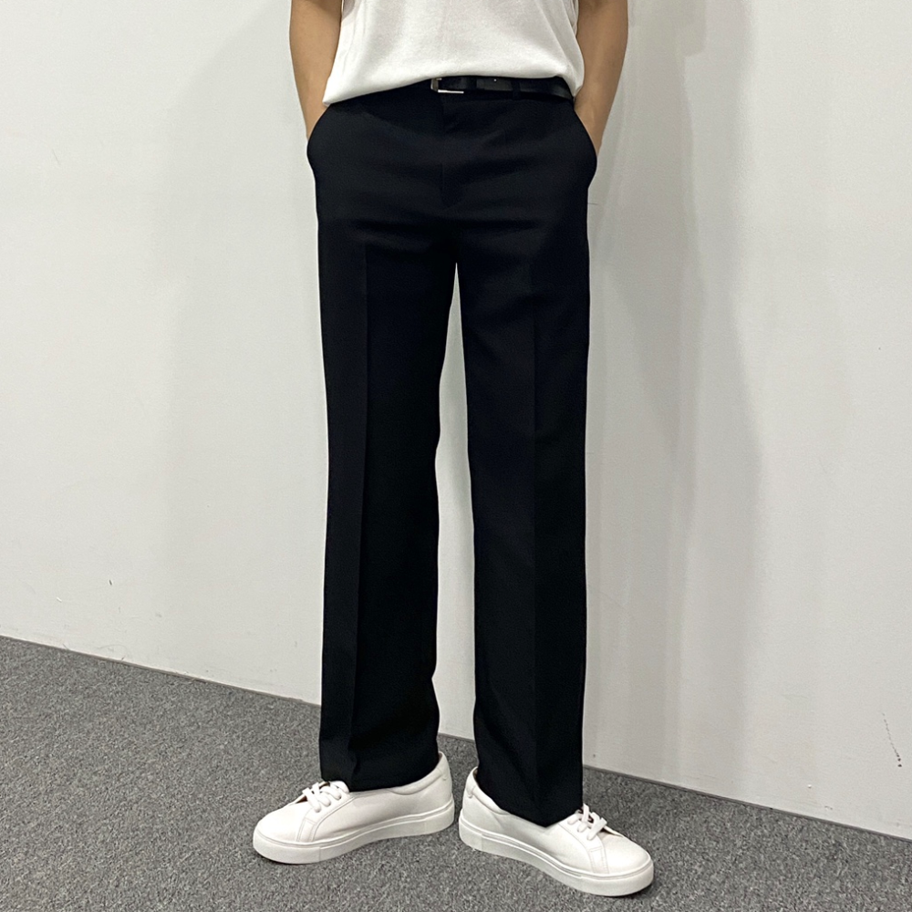 남자 롱 세미와이드 부츠컷 슬랙스 - 상세 이미지 2