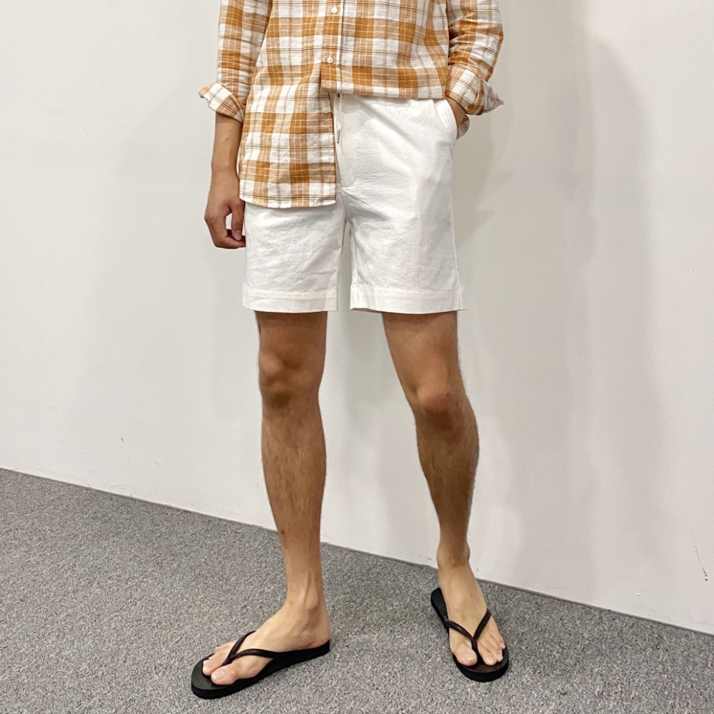 남자 린넨 스판 빅사이즈 흰 반바지 빽바지 백바지 흰색 카키 베이지 2XL까지 - 상품 이미지