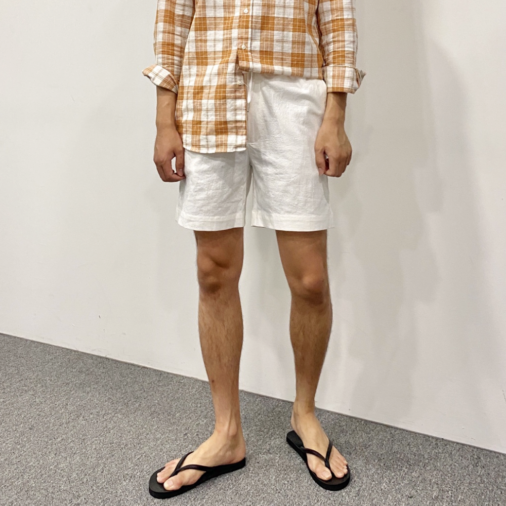 남자 린넨 스판 빅사이즈 흰 반바지 빽바지 백바지 흰색 카키 베이지 2XL까지 - 상세 이미지 2