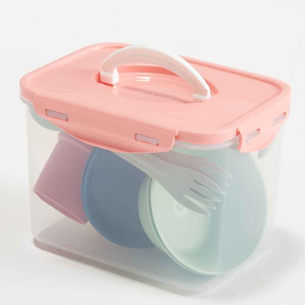 이지앤프리 2인 캠핑 피크닉 밀폐용기 식기 7종 10P + 보관용기 1P