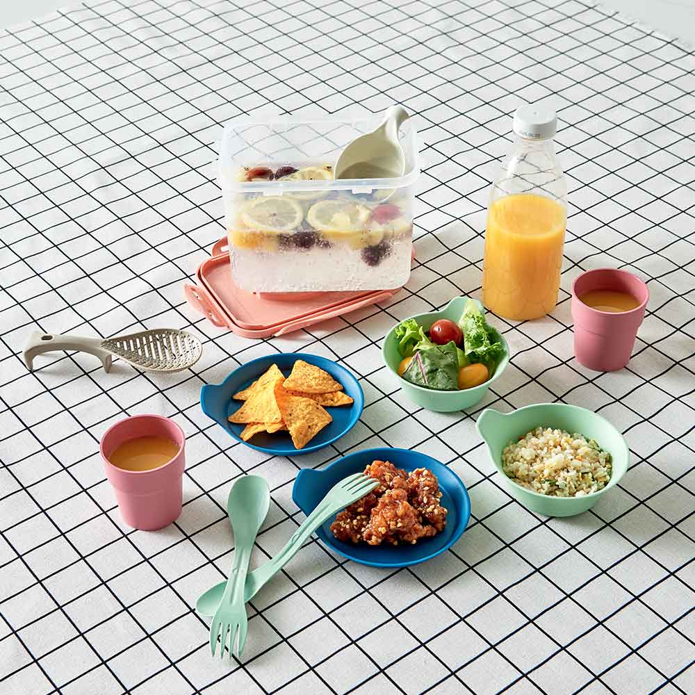 이지앤프리 2인 캠핑 피크닉 밀폐용기 식기 7종 10P + 보관용기 1P