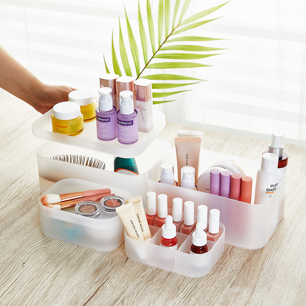 할메이드 책상 화장대 화장품 서랍 욕실 수납 트레이 반투명 적층 정리함 소