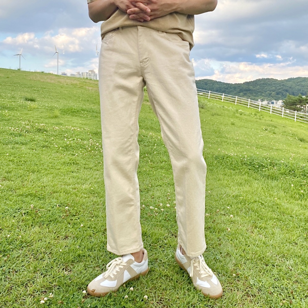 남자 흰 백바지 빽바지 흰색 크림 아이보리 슬랙스 - 상세 이미지 3