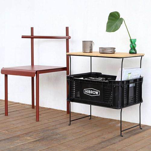 하이브로우 캐리어박스 랙 일반형 다리 철제 스틸 캠핑 2단 수납 렉