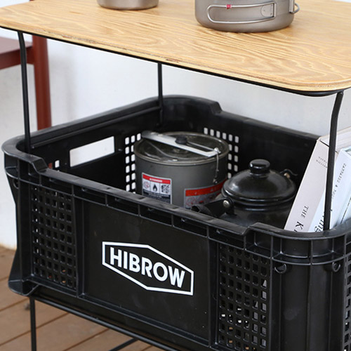 하이브로우 캐리어박스 랙 일반형 다리 철제 스틸 캠핑 2단 수납 렉