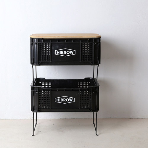 하이브로우 캐리어박스 랙 일반형 다리 철제 스틸 캠핑 2단 수납 렉