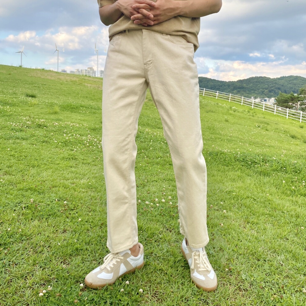 남자 흰 백바지 빽바지 흰색 크림 아이보리 슬랙스 - 상세 이미지 4