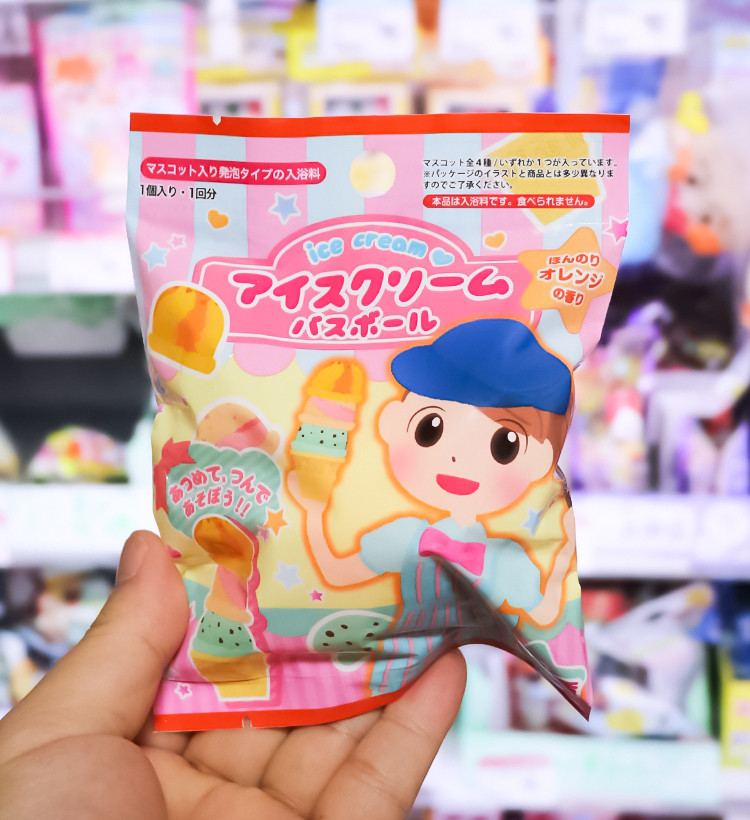 아이스크림 바스볼 마스코트 입욕제 1개입 오렌지향 55g - 욕실/입욕용품 - 하카타몰