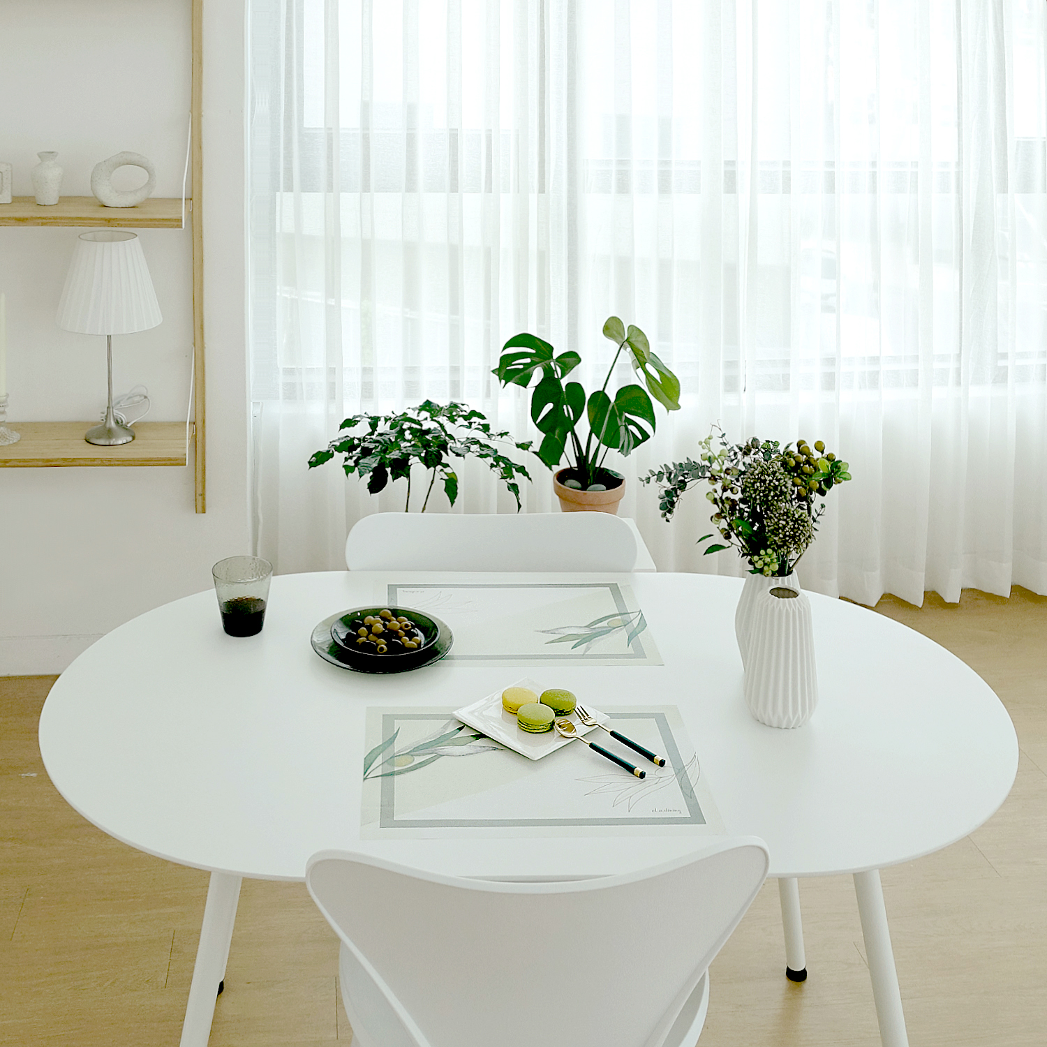 일회용 종이 식탁매트 10P 세트 뉴 올리브 엘라다이닝