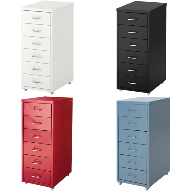 이케아 HELMER 6단 철제 국민 이동식 서랍장 화이트