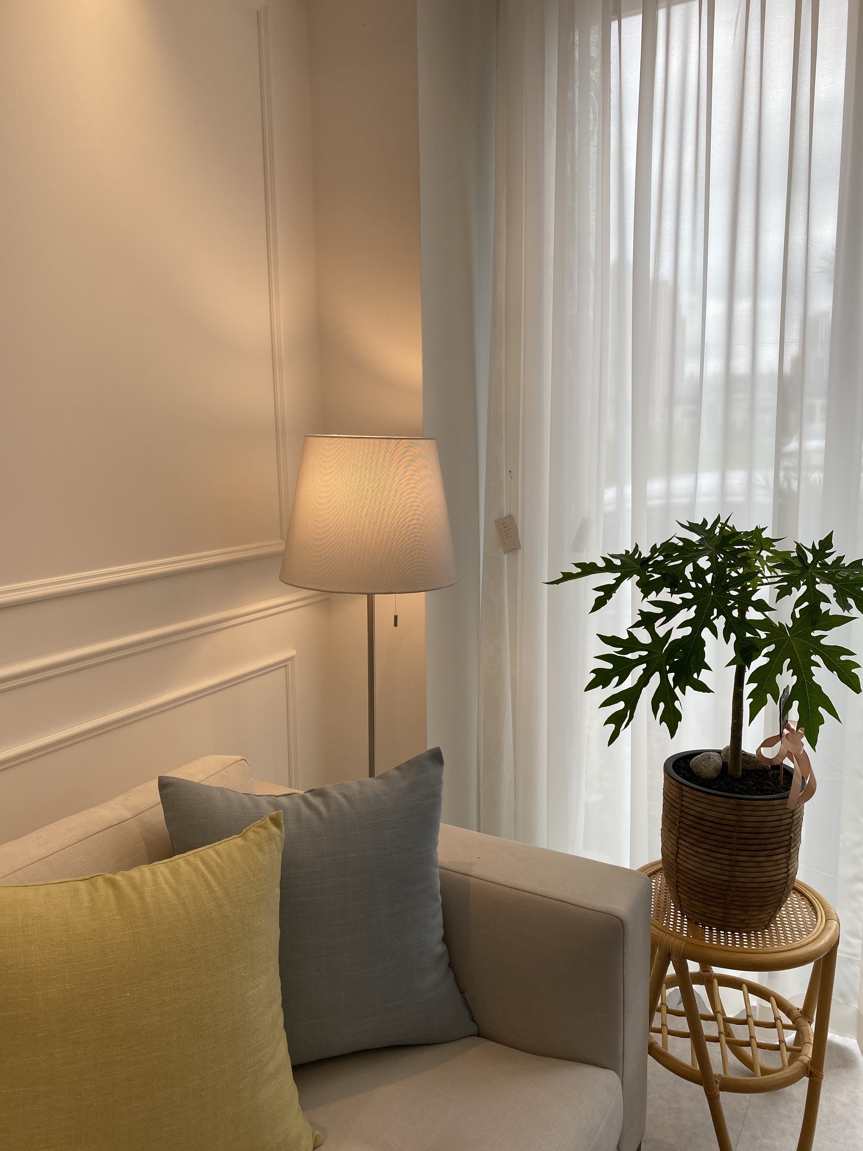 [ 익일배송 ] 코지앳홈 차르르화이트쉬폰 거실속커튼2장세트 사이즈별5종