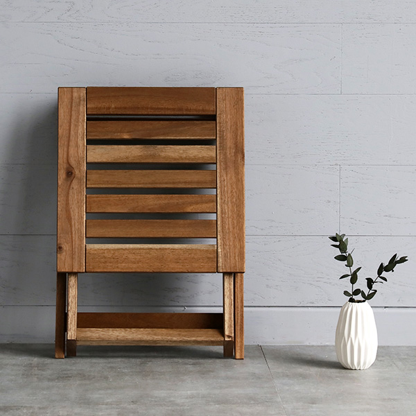 TANG 아카시아 원목접이식스툴/협탁 브라운 8384.6014