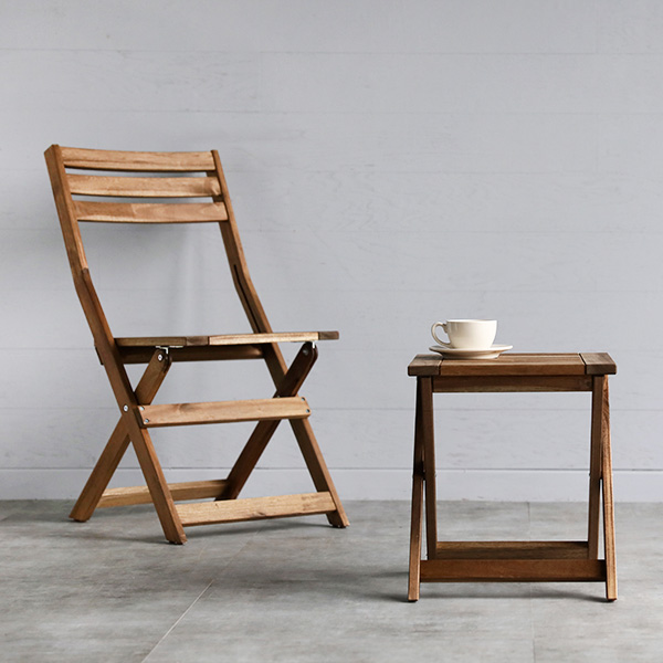 TANG 아카시아 원목접이식스툴/협탁 브라운 8384.6014