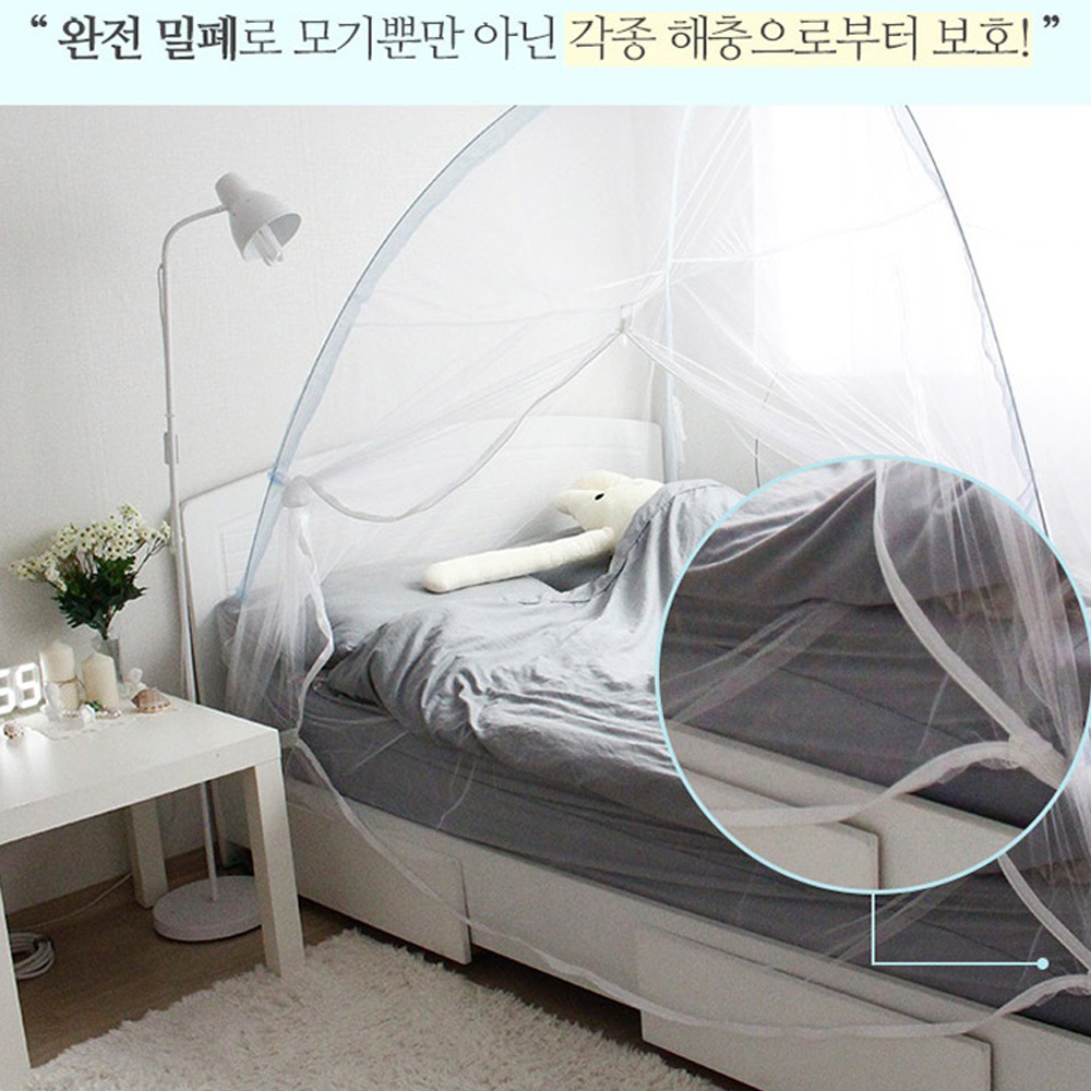 초미세촘촘 신생아 슈퍼싱글 퀸침대 패밀리침대 범퍼 캠핑 야외용 모기장 초파리 방충망 - 상세 이미지 5