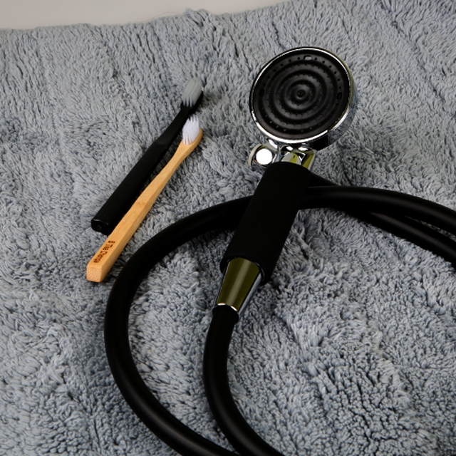 세비앙 아기샤워기 펀치 블랙샤워기 반영구 필터 세트 (물때 방지 PVC 샤워호스 포함)