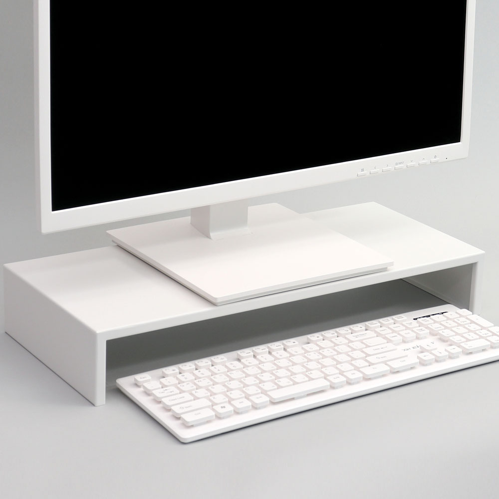 큐데스크 메탈 모니터 받침대 철제 키보드 수납 정리 선반 높이8cm