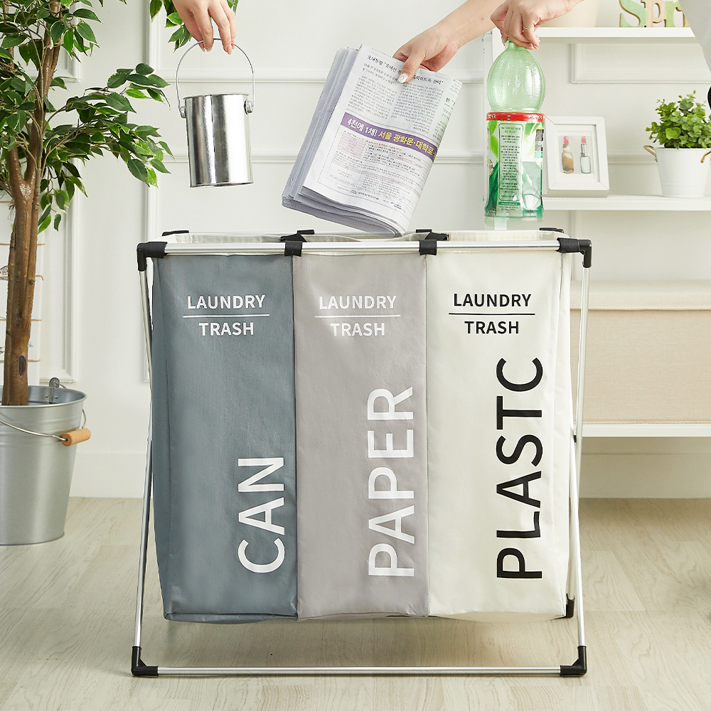 할메이드 가정용 사무실 스탠드 쓰레기 재활용 대용량 분리수거함 2단