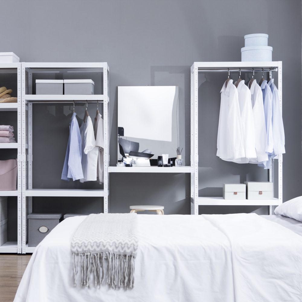 시스템행거 철제 옷걸이 조립식 옷장 400x400x1800 3단2행거